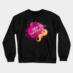 Sea Unicorn Comic Süß Witzig Seepferdchen Tier Crewneck Sweatshirt